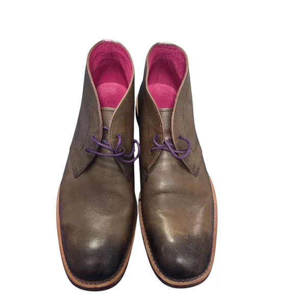 TED BAKER London Men's Brown Leather Lace Up Boots US Size 10